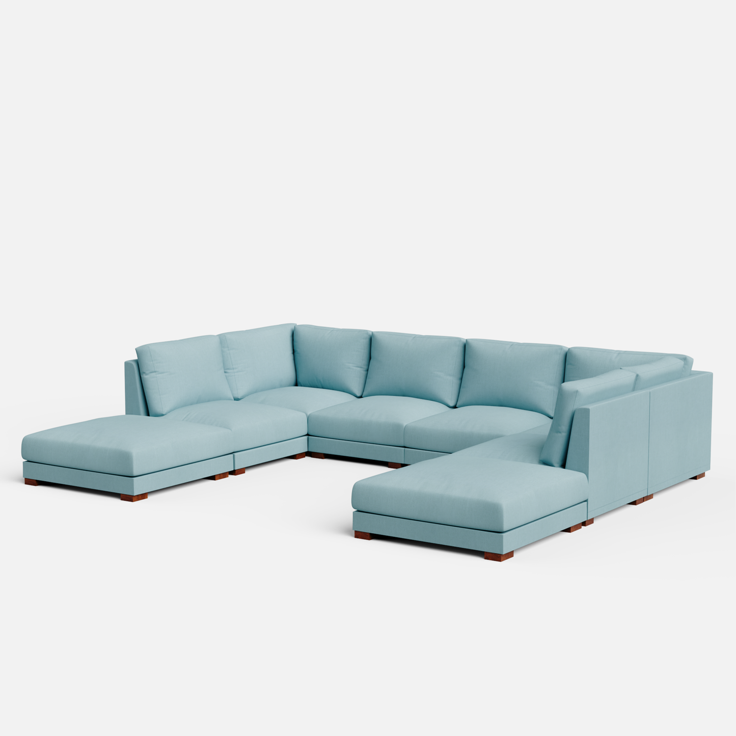 Derek Modular U- Shaped sofa with ottoman - 62" Left Chaise with 34" Ottoman | 123" Middle | 62" Right Chaise with 34" Ottoman