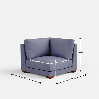 Derek modular right arm 3 seater sofa with ottoman - 133.5"