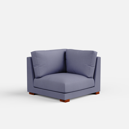 Derek modular right arm 3 seater sofa with ottoman - 133.5"