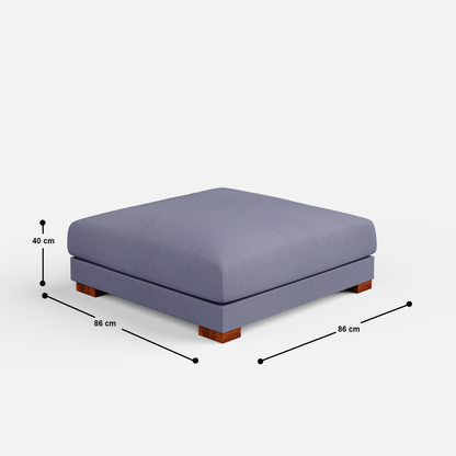 Derek modular right arm 3 seater sofa with ottoman - 133.5"