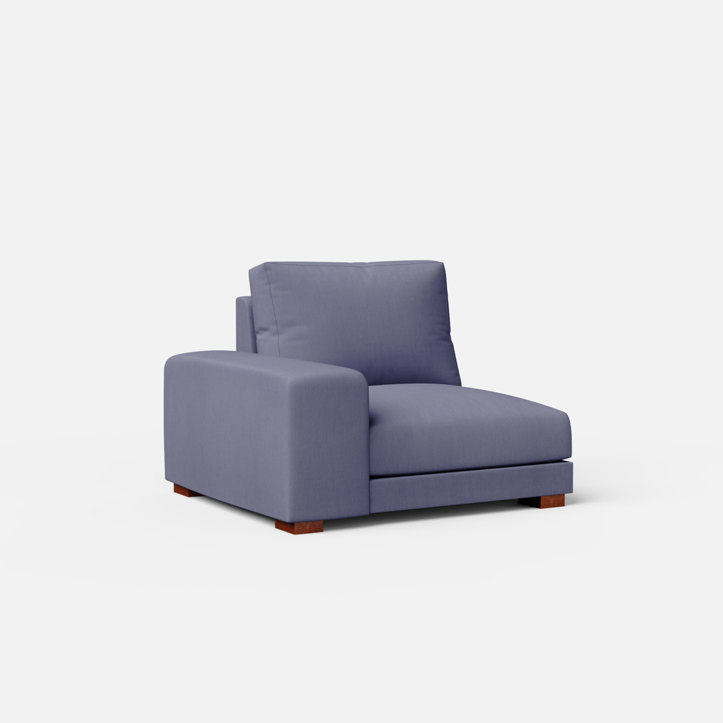 Derek modular right arm 3 seater sofa with ottoman - 133.5"