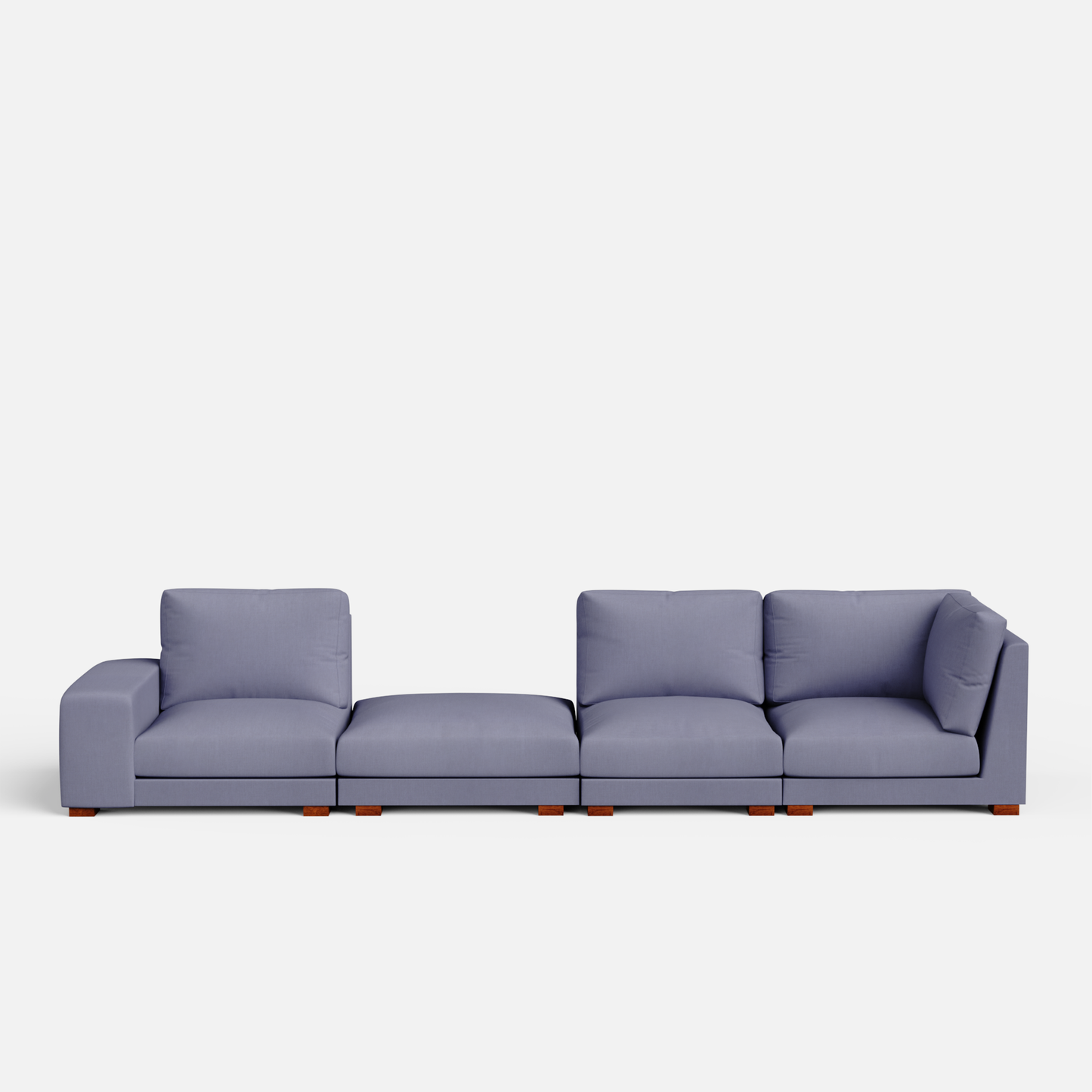 Derek modular right arm 3 seater sofa with ottoman - 133.5"