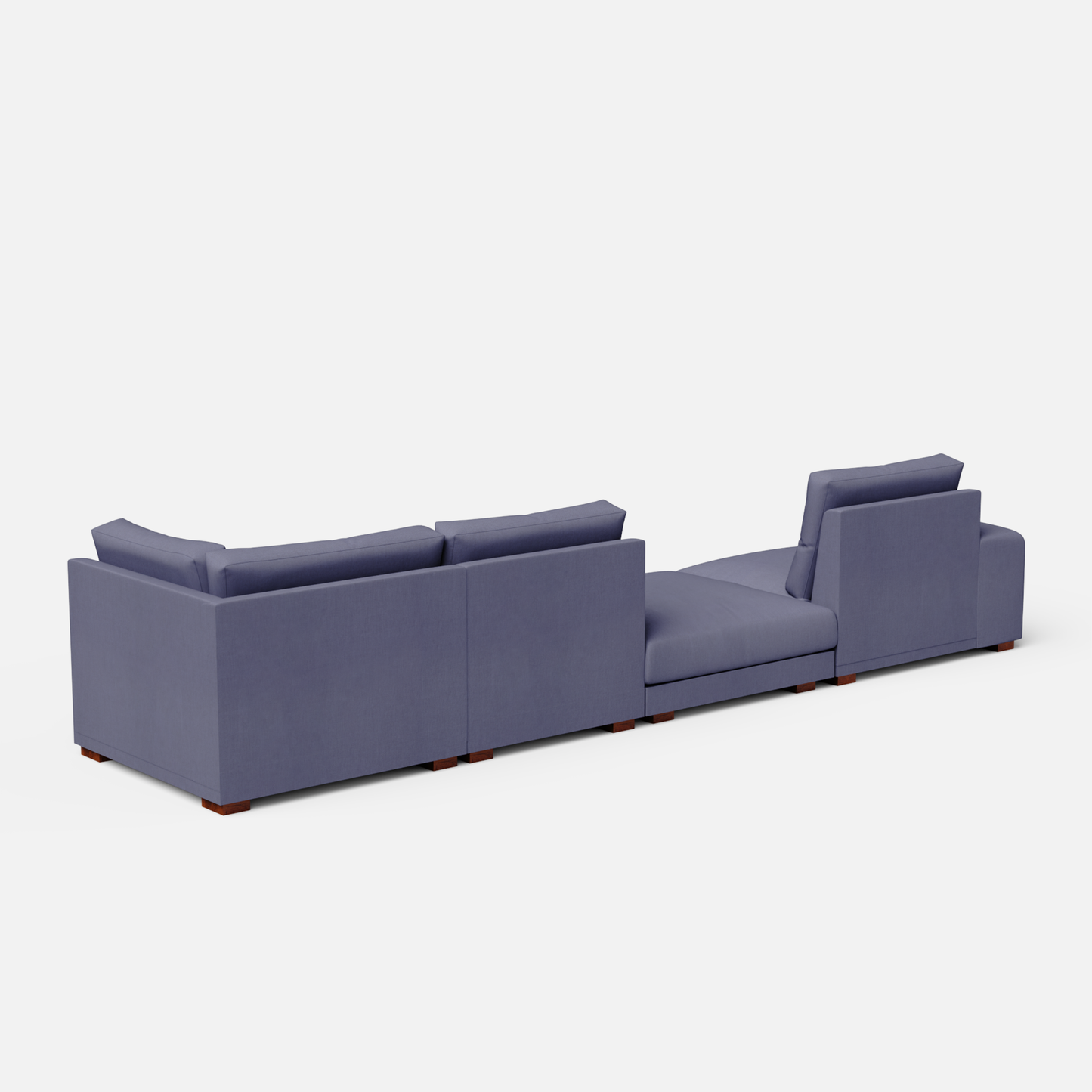Derek modular right arm 3 seater sofa with ottoman - 133.5"
