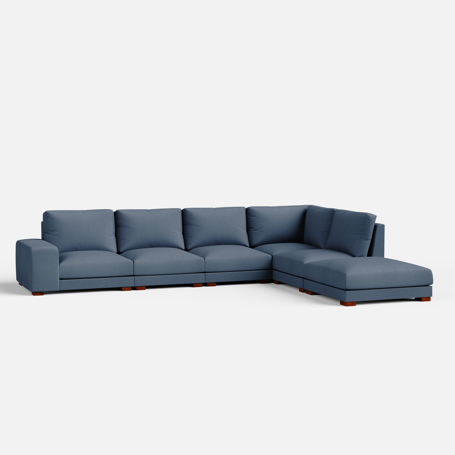Derek modular right arm 5 seater sofa with ottoman - 127.5" | 61.6" Left chaise with 34" Ottoman