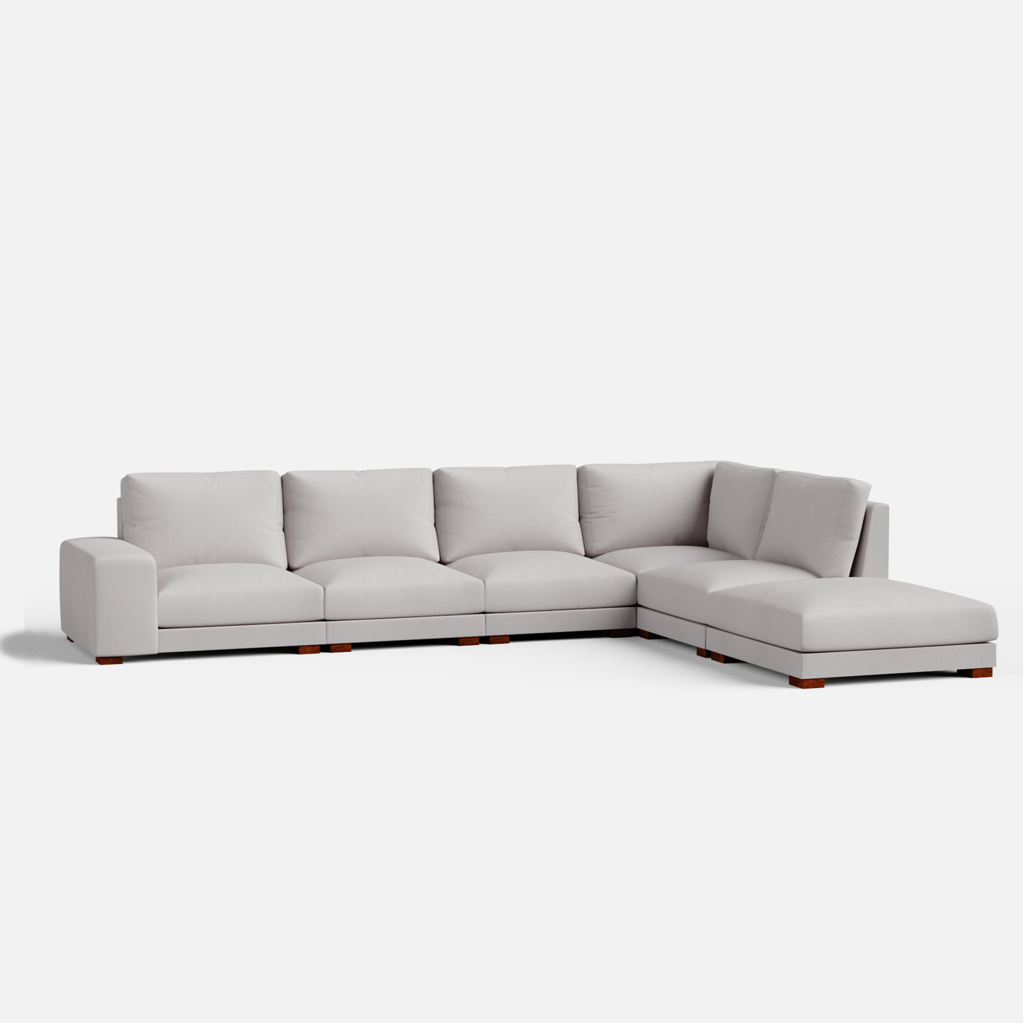 Derek modular right arm 5 seater sofa with ottoman - 127.5" | 61.6" Left chaise with 34" Ottoman