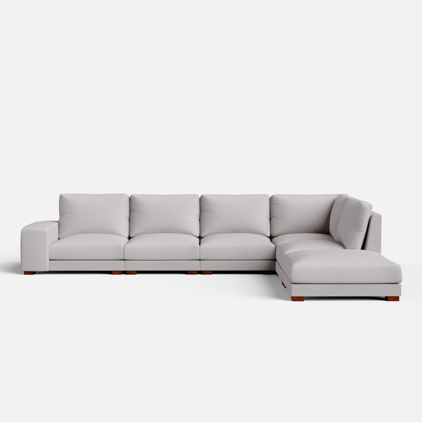 Derek modular right arm 5 seater sofa with ottoman - 127.5" | 61.6" Left chaise with 34" Ottoman