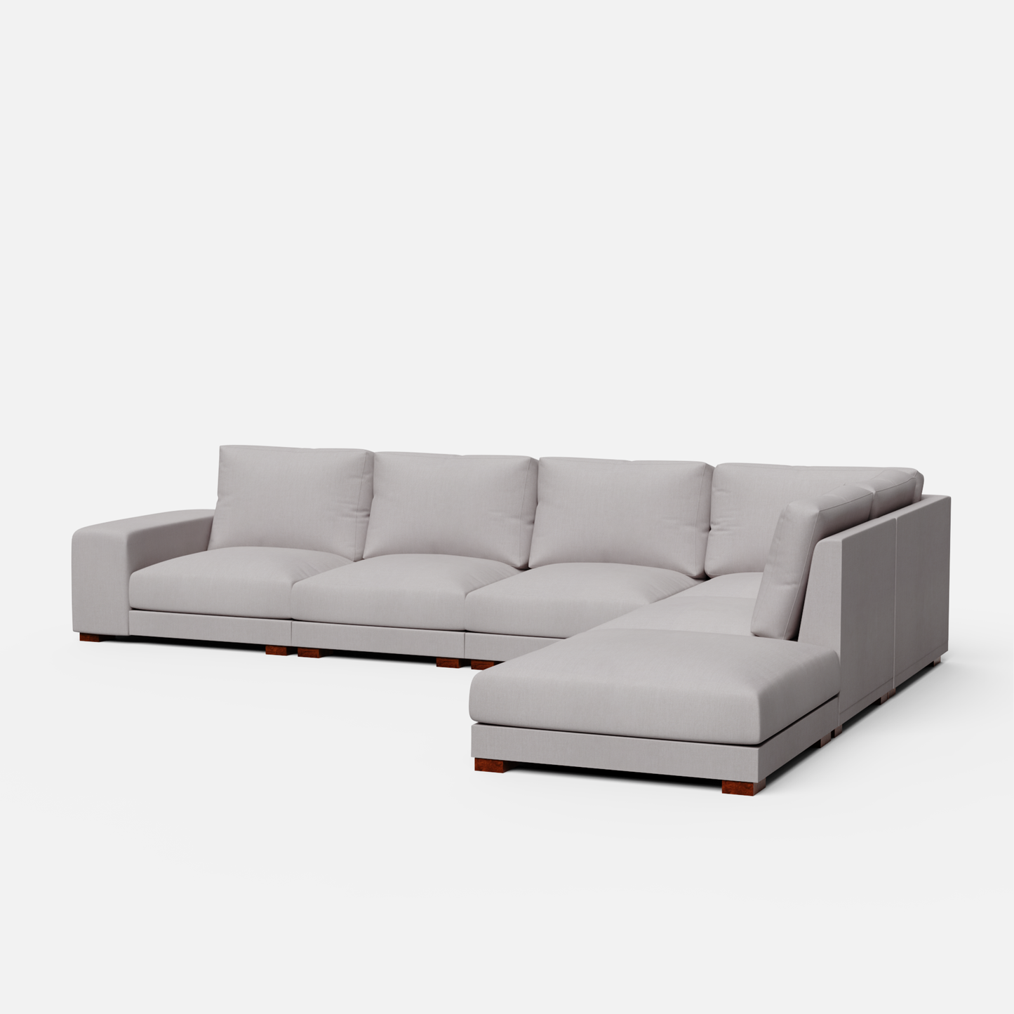 Derek modular right arm 5 seater sofa with ottoman - 127.5" | 61.6" Left chaise with 34" Ottoman