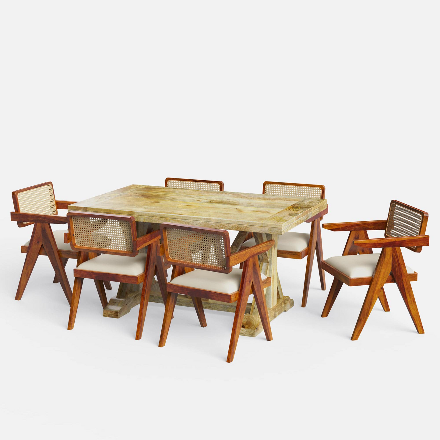 Gable Large Dining Table with Pierre Chairs - 4, 6 & 8 Seater/ All sizes