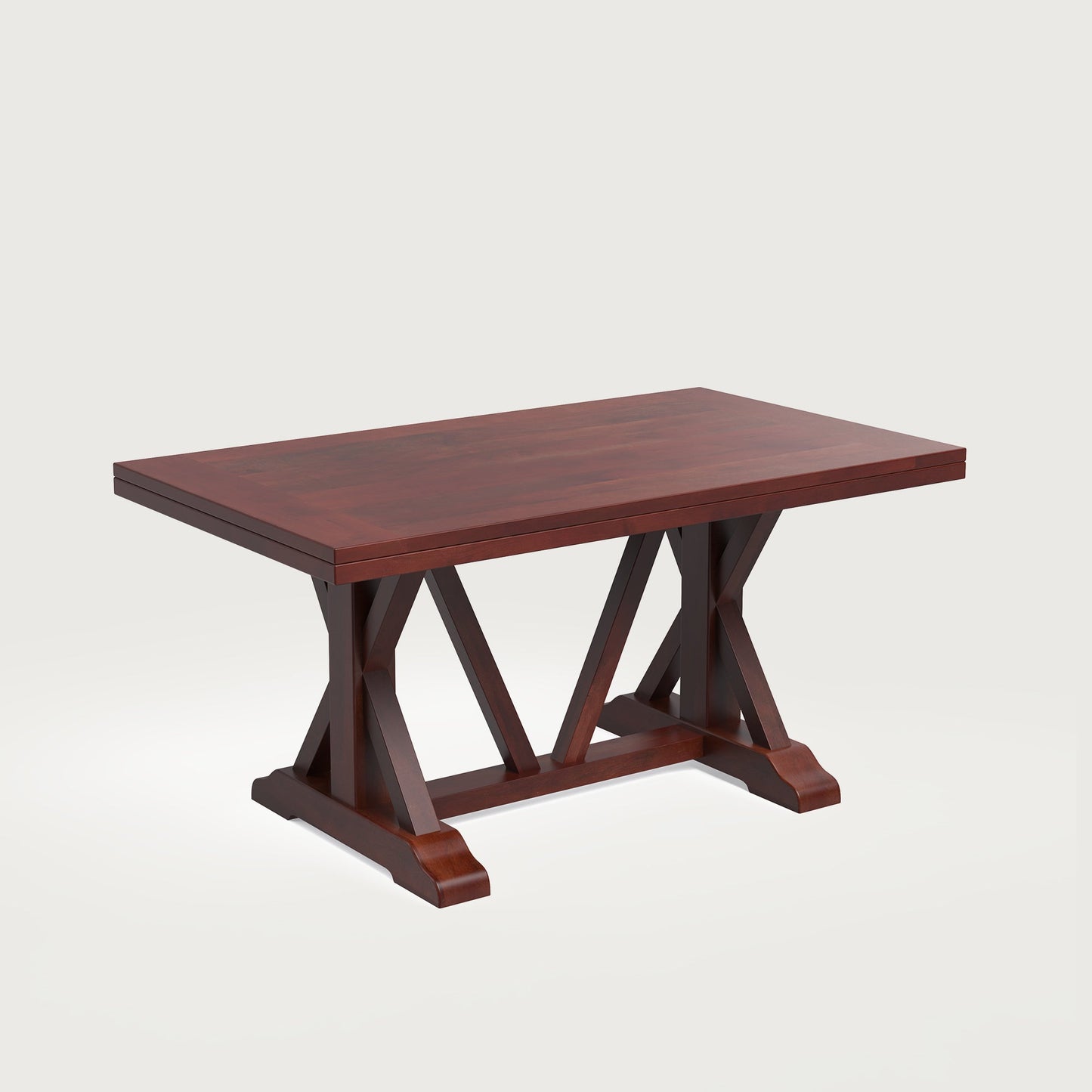 Gable Luxury Dining Table - Contemporary Farmhouse Style Spacious  6 Seater - 150 cm in Mahogany Finish