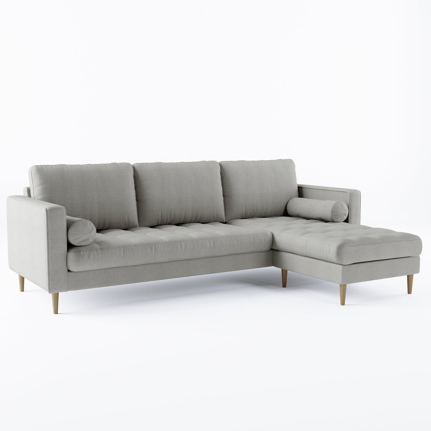 Palo Sofa T | L-Shaped Right Sectional with Chaise (8.25 feet length) | Tufted
