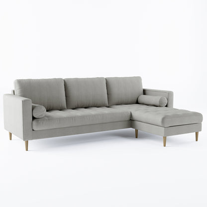 Palo Sofa T | L-Shaped Right Sectional with Chaise (8.25 feet length) | Tufted