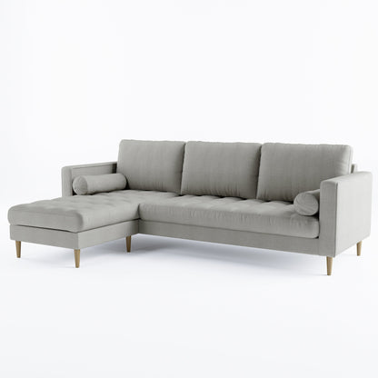 Palo Sofa T | L-Shaped Sectional with Chaise (8.25 feet length) | Tufted