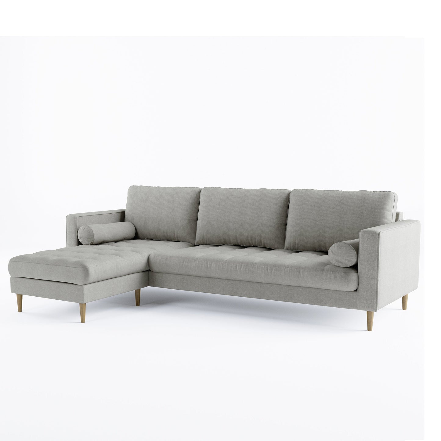 Palo Sofa T | L-Shaped Sectional with Chaise (8.25 feet length) | Tufted