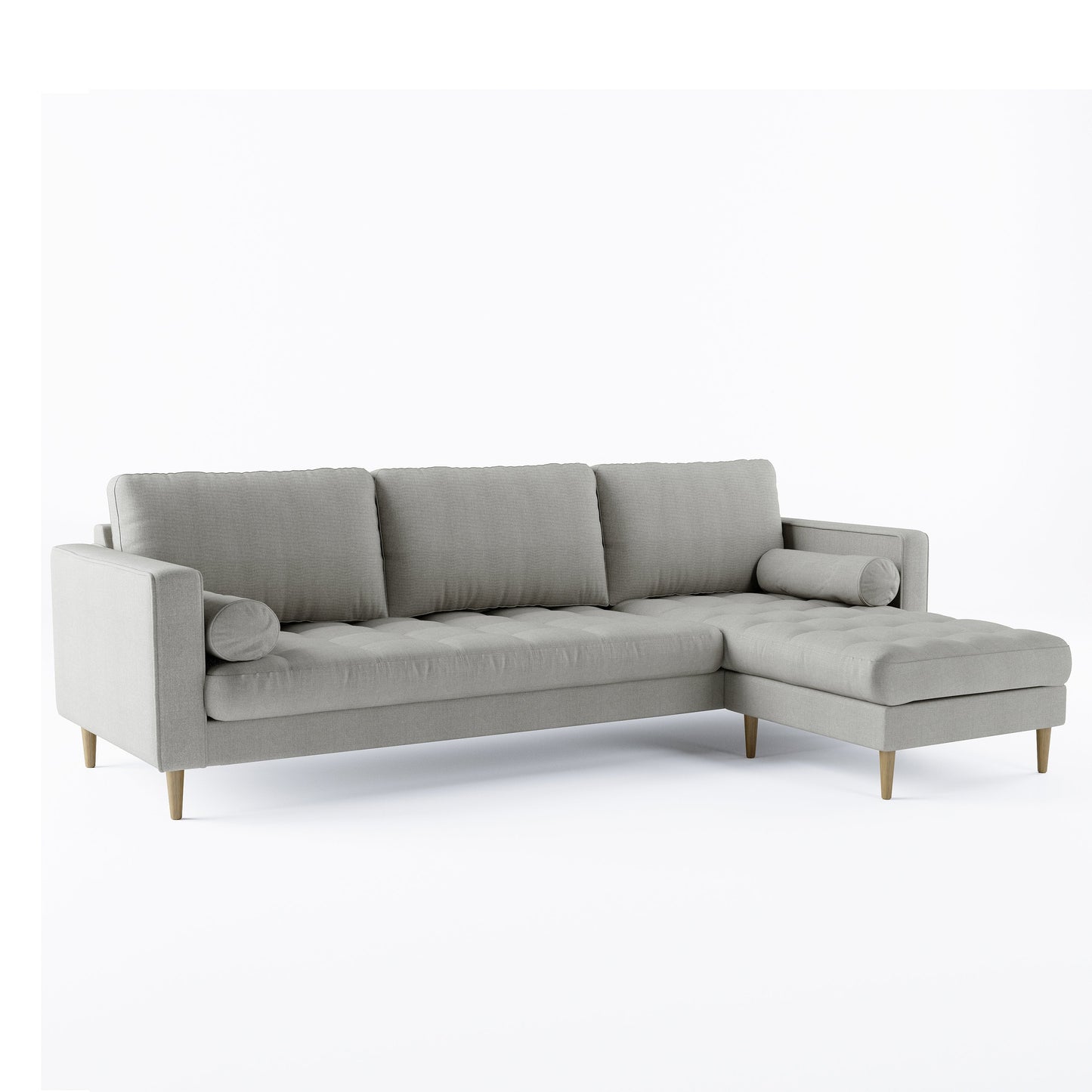 Palo Sofa T | L-Shaped Right Sectional with Chaise (8.25 feet length) | Tufted
