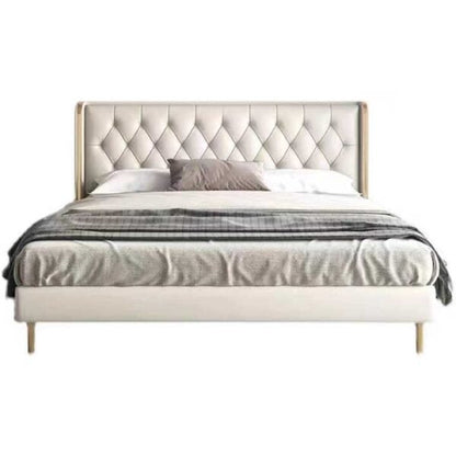 Nova White Upholstered Bed Without Storage In Leatherette