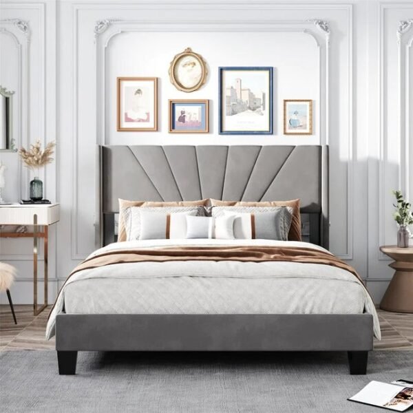 Noax Upholstered Bed Without Storage In Suede