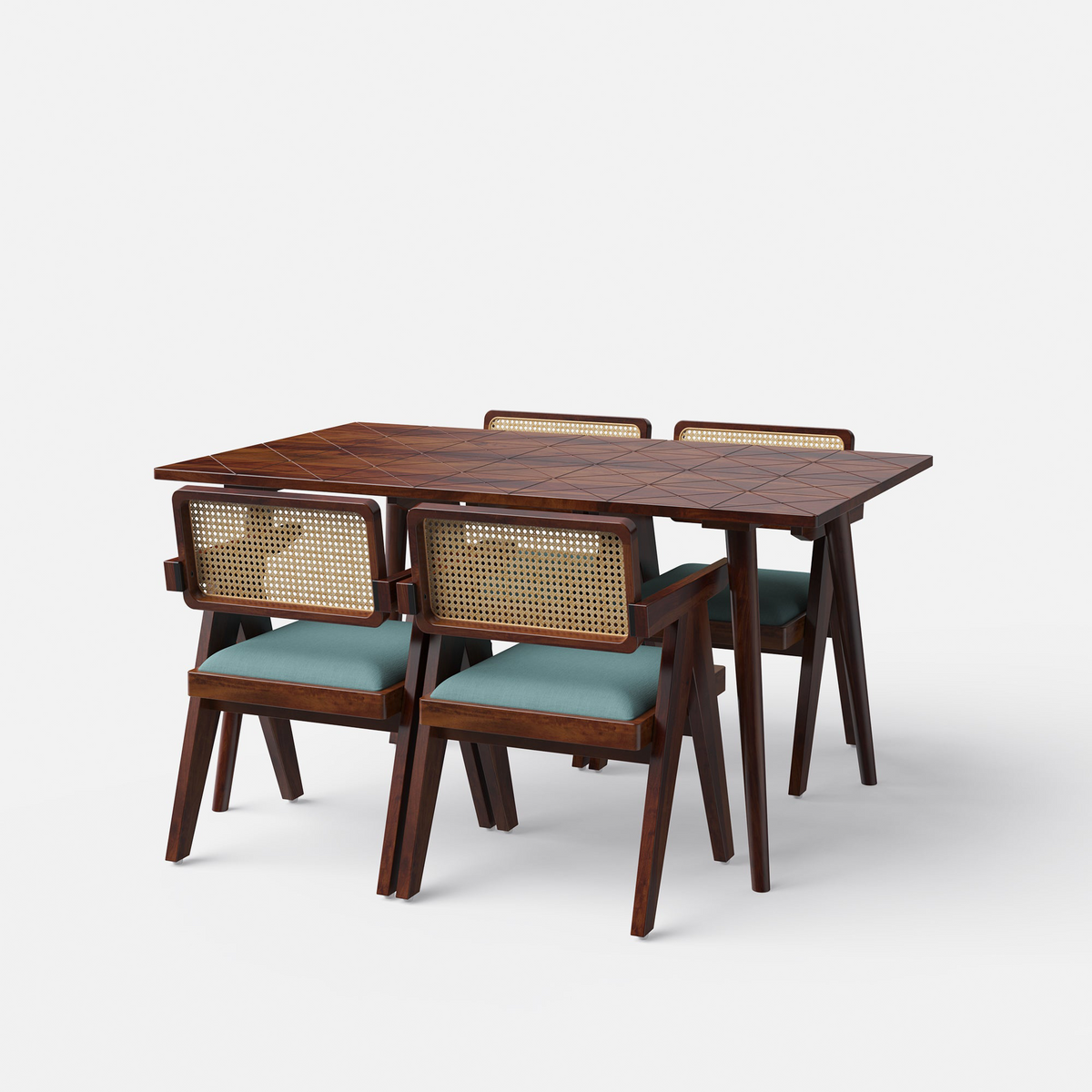 Helena-Pierre Provincial Teak Dining Table Set - 4, 6 Seater - All Sizes