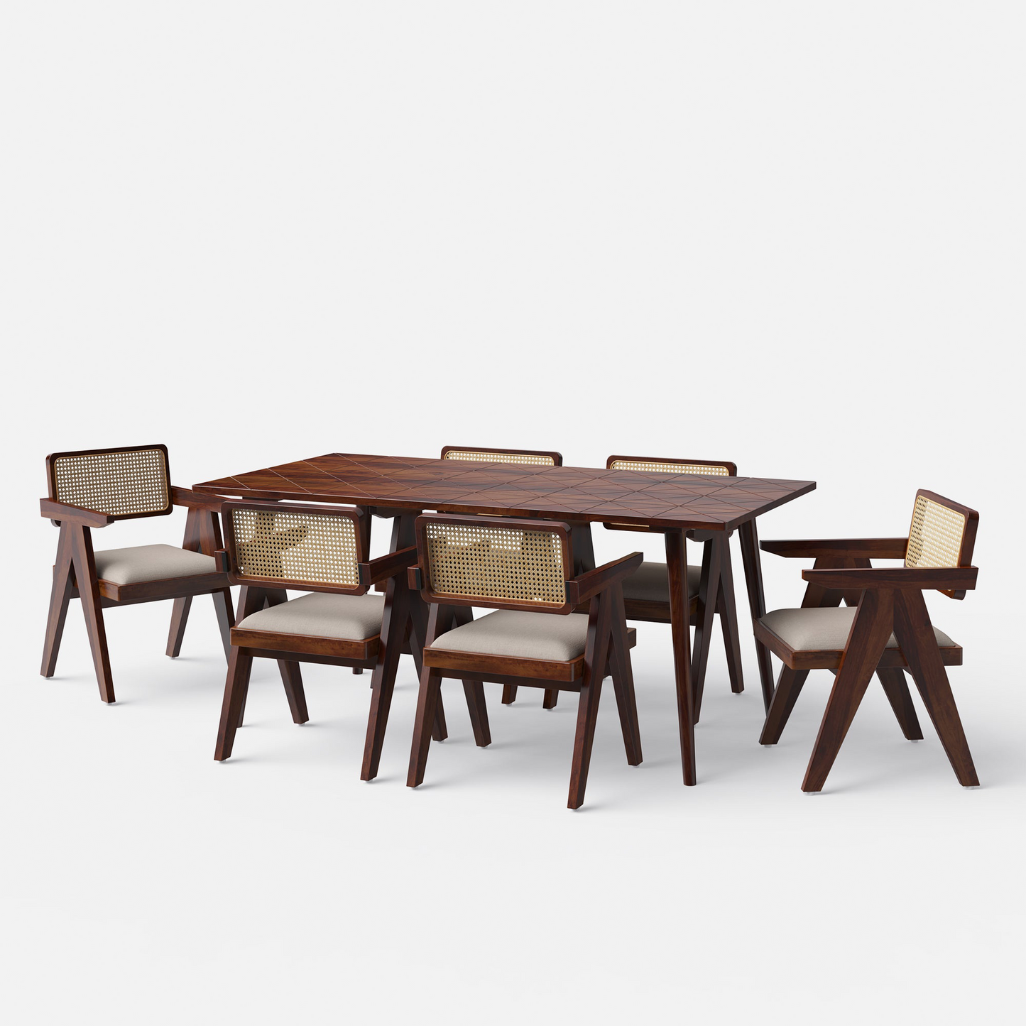 Helena-Pierre Provincial Teak Dining Table Set - 4, 6 Seater - All Sizes