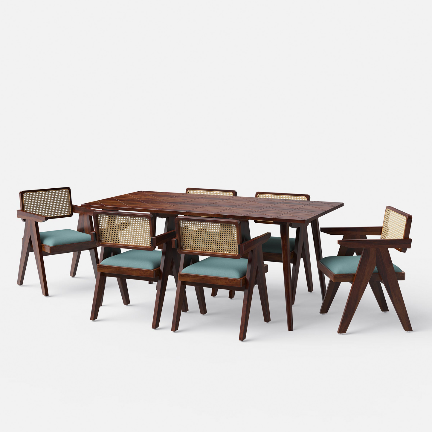 Helena-Pierre Provincial Teak Dining Table Set - 4, 6 Seater - All Sizes