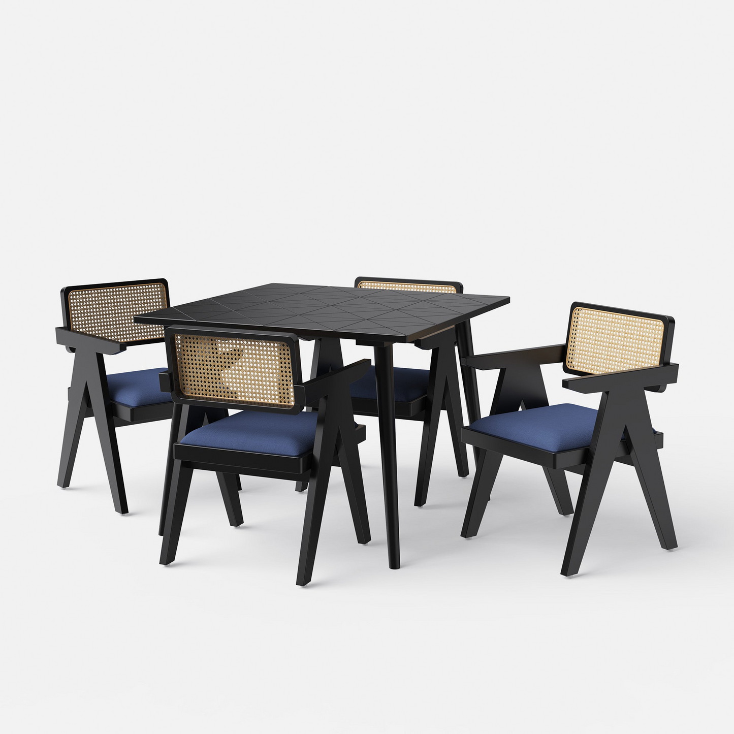 Helena-Pierre Black Dining Table Set -  4, 6 Seater - All Sizes