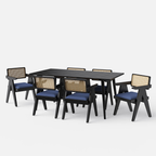 Helena-Pierre Black Dining Table Set -  4, 6 Seater - All Sizes