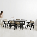 Helena-Pierre Black Dining Table Set -  4, 6 Seater - All Sizes
