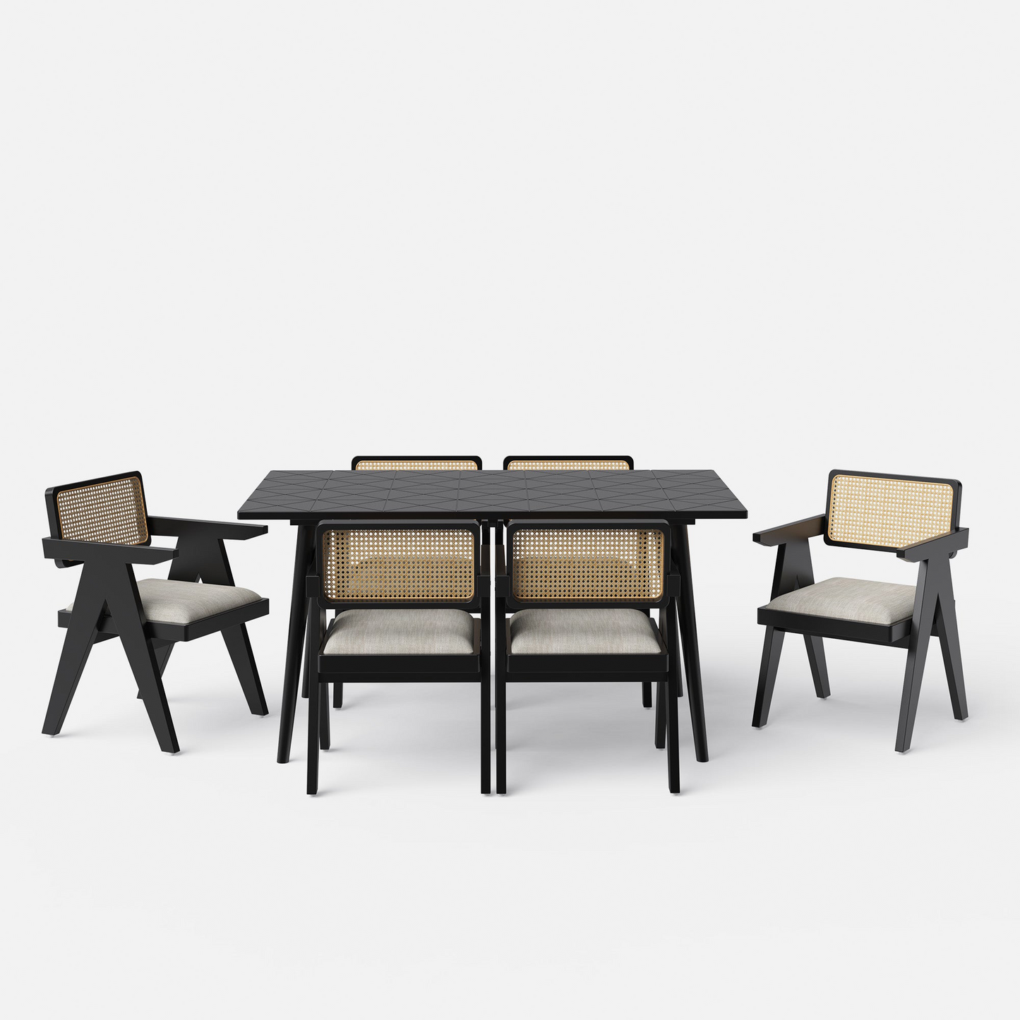 Helena-Pierre Black Dining Table Set -  4, 6 Seater - All Sizes