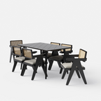 Helena-Pierre Black Dining Table Set -  4, 6 Seater - All Sizes