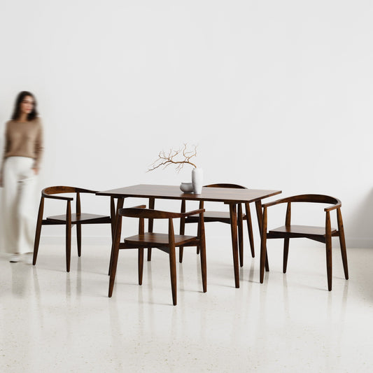 Helena Millie Walnut Dining Table Set - 4 & 6 Seater/All sizes