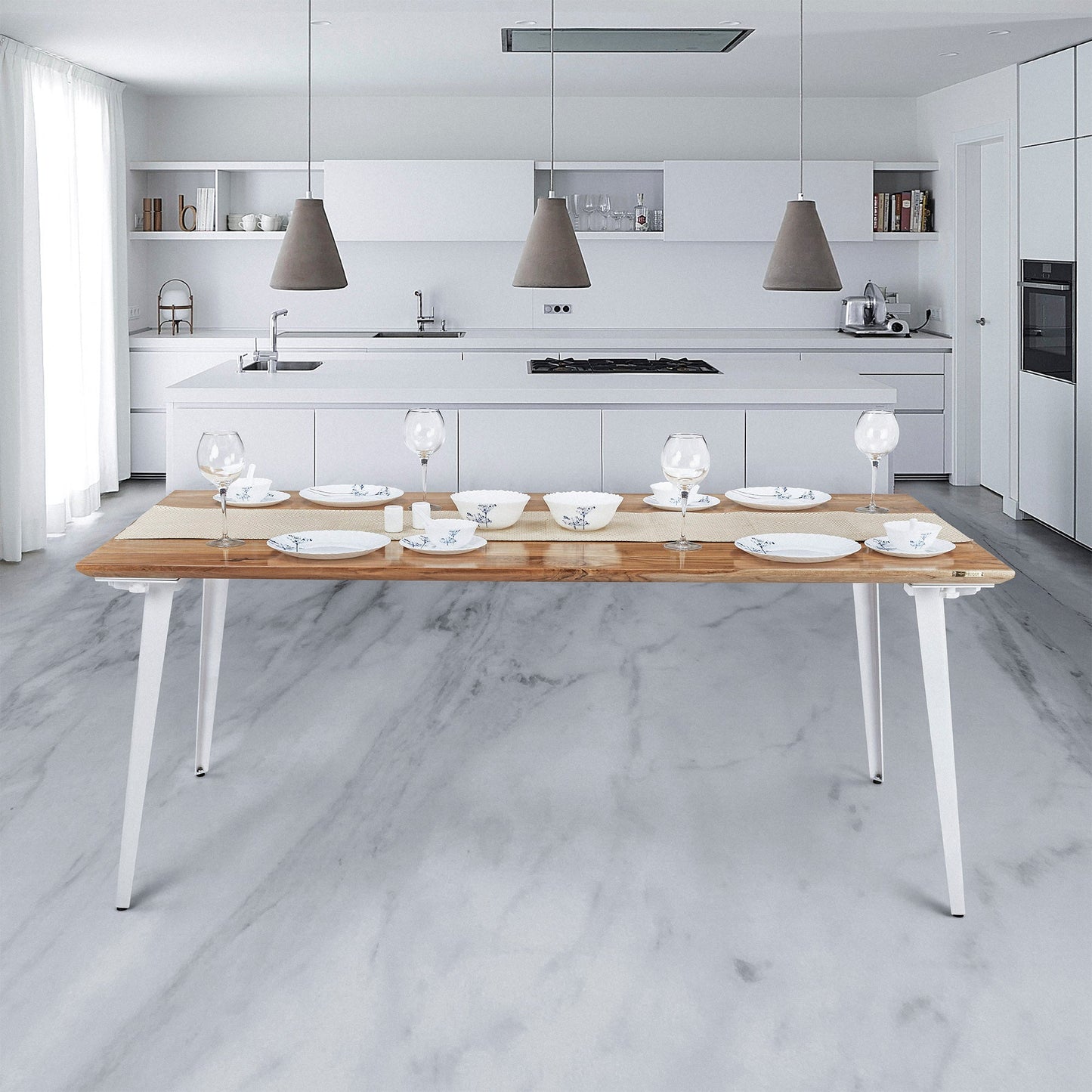 Serenity Dining Table XL (6x3 feet) - Solid Teak/Walnut/Oak Wood