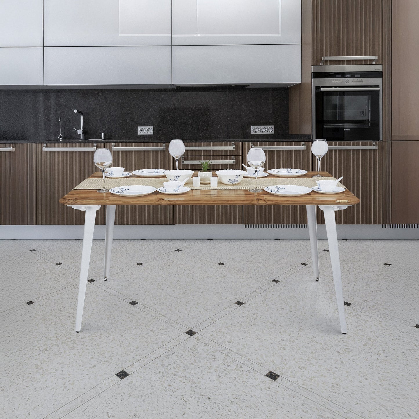 Serenity Table (5x3 feet) - Solid Teak/Walnut/Oak Wood