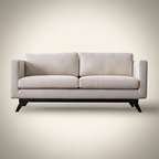 Mid-Century Cotton Sofa With Solid Wood Frame