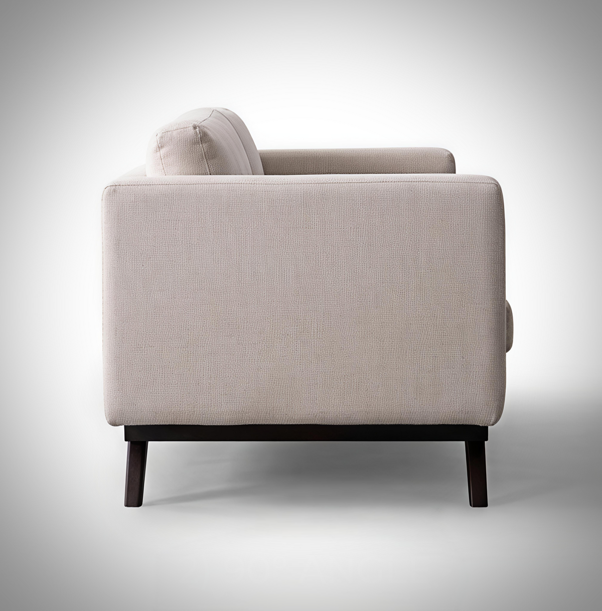 Mid-Century Cotton Sofa With Solid Wood Frame