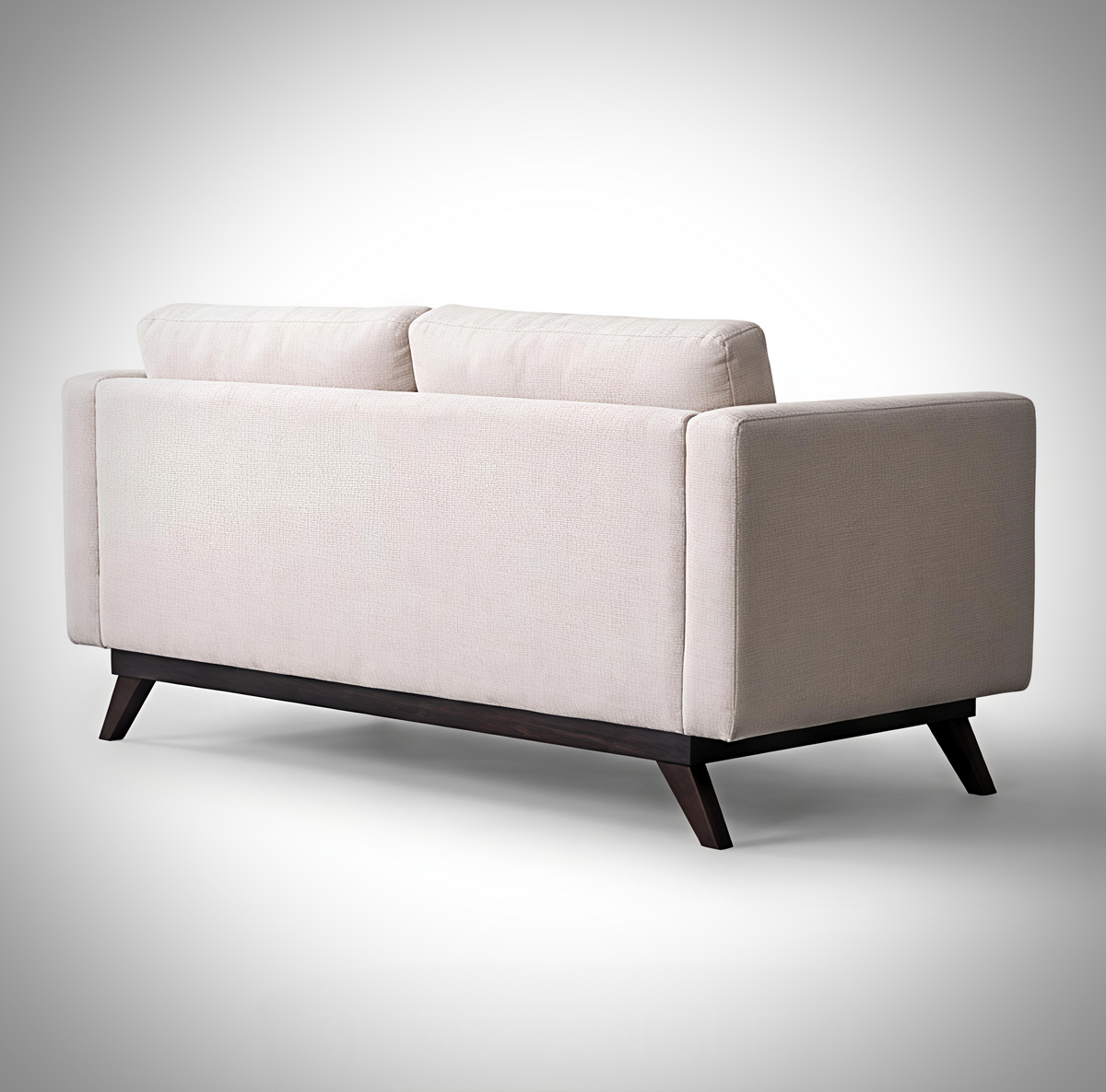 Mid-Century Cotton Sofa With Solid Wood Frame