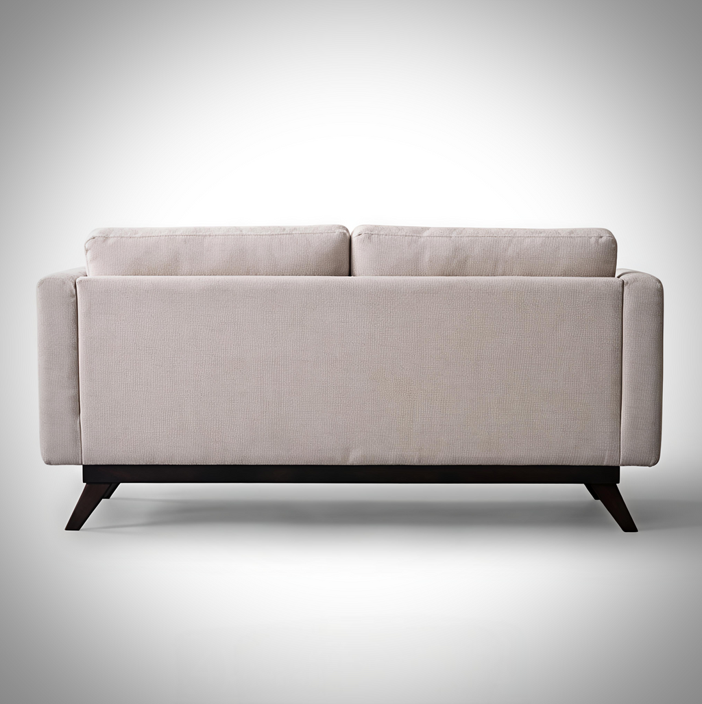 Mid-Century Cotton Sofa With Solid Wood Frame