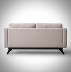 Mid-Century Cotton Sofa With Solid Wood Frame