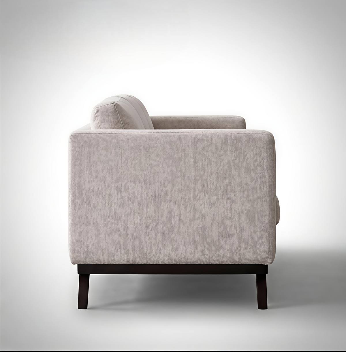 Mid-Century Cotton Sofa With Solid Wood Frame