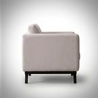 Mid-Century Cotton Sofa With Solid Wood Frame