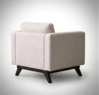 Mid-Century Cotton Sofa With Solid Wood Frame