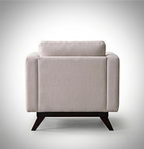 Mid-Century Cotton Sofa With Solid Wood Frame
