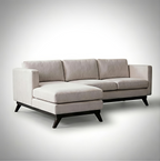 Mid-Century Cotton Sofa With Solid Wood Frame