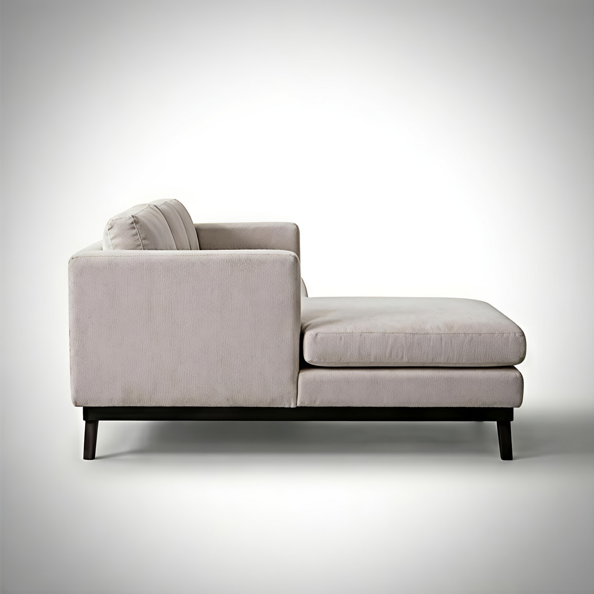 Mid-Century Cotton Sofa With Solid Wood Frame