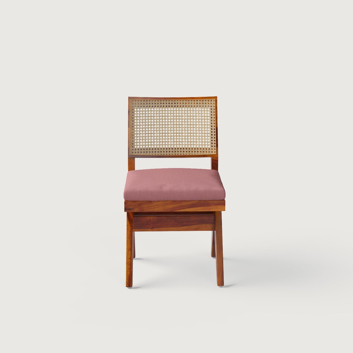 Jean Upholstered Chair in Honey Sheesham and Indian Red