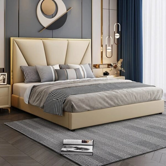 Egypt Luxury Upholstered Bed Without Storage In Leatherette