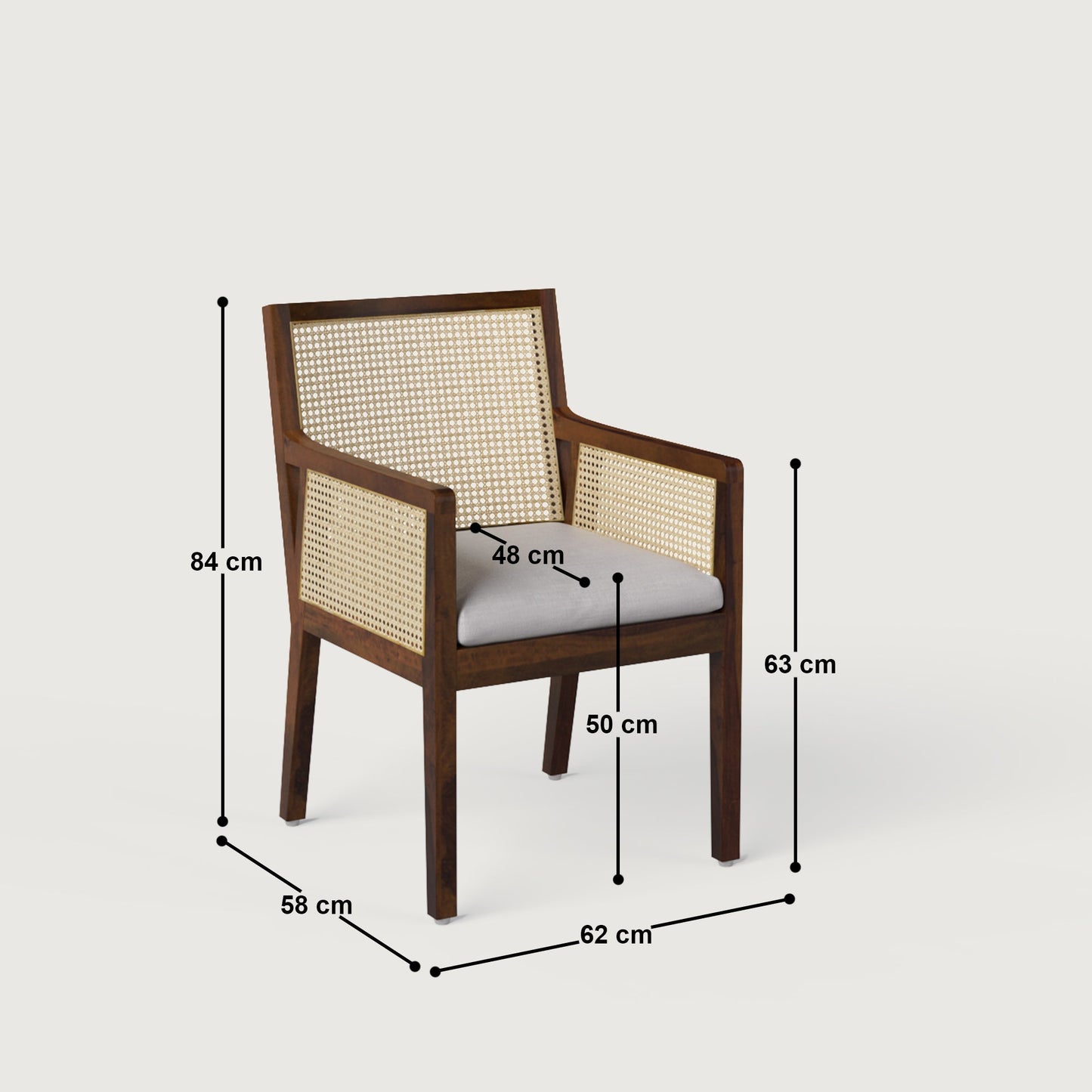 Kipling Contemporary Rattan Style with Rattan - Walnut in Sheesham