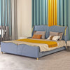 France Upholstered Bed Without Storage In Suede