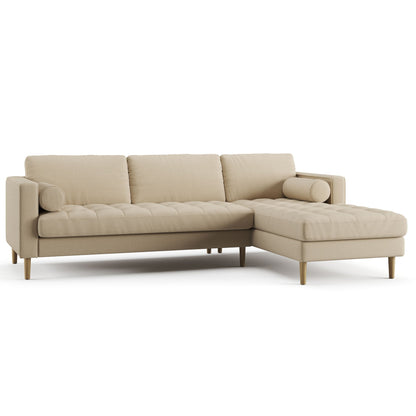 Palo Sofa T | L-Shaped Right Sectional with Chaise (8.25 feet length) | Tufted