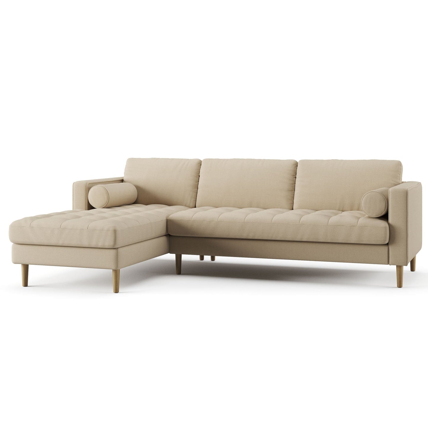 Palo Sofa T | L-Shaped Sectional with Chaise (8.25 feet length) | Tufted