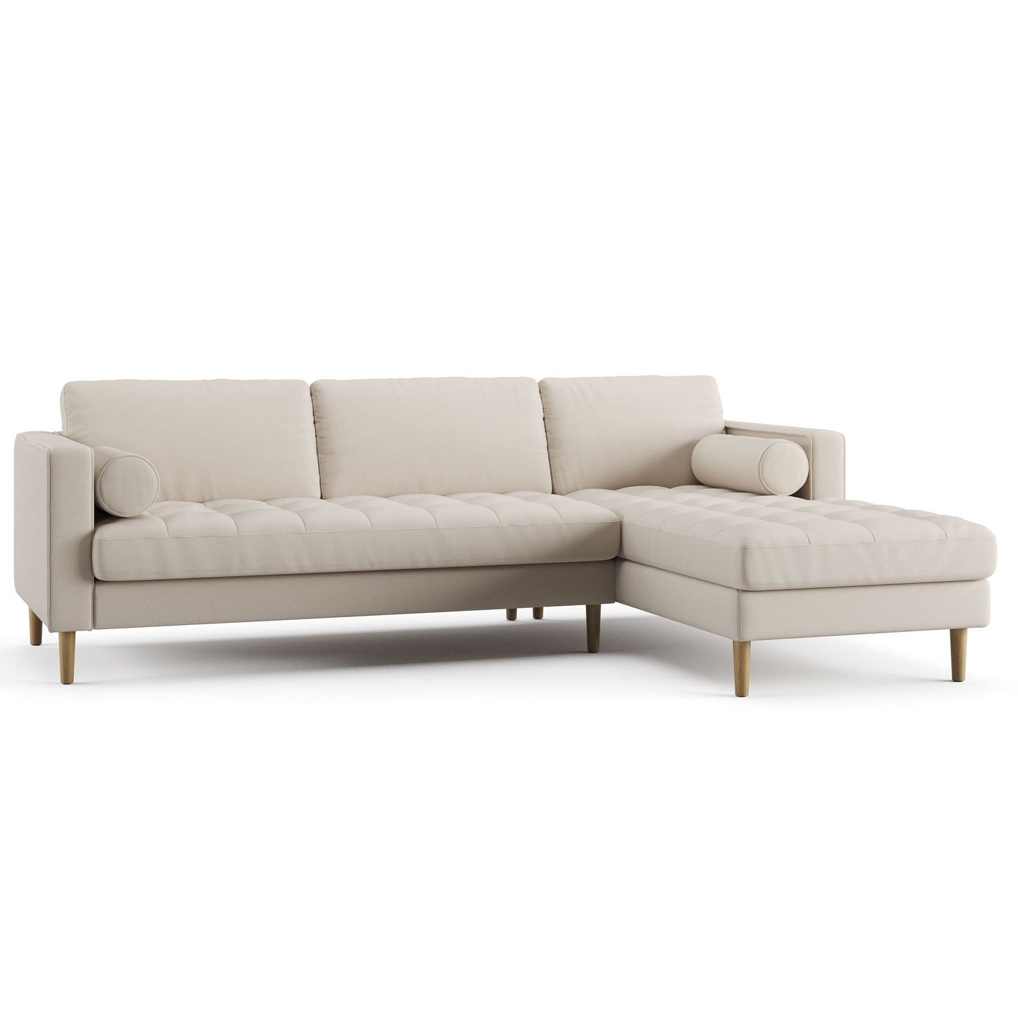Palo Sofa T | L-Shaped Right Sectional with Chaise (8.25 feet length) | Tufted