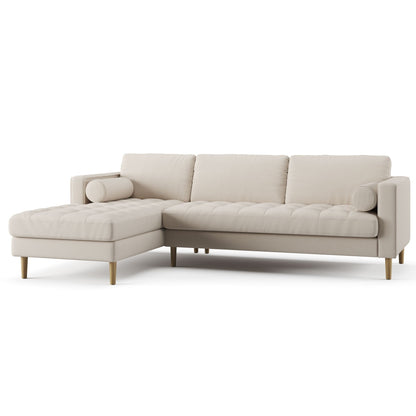 Palo Sofa T | L-Shaped Sectional with Chaise (8.25 feet length) | Tufted